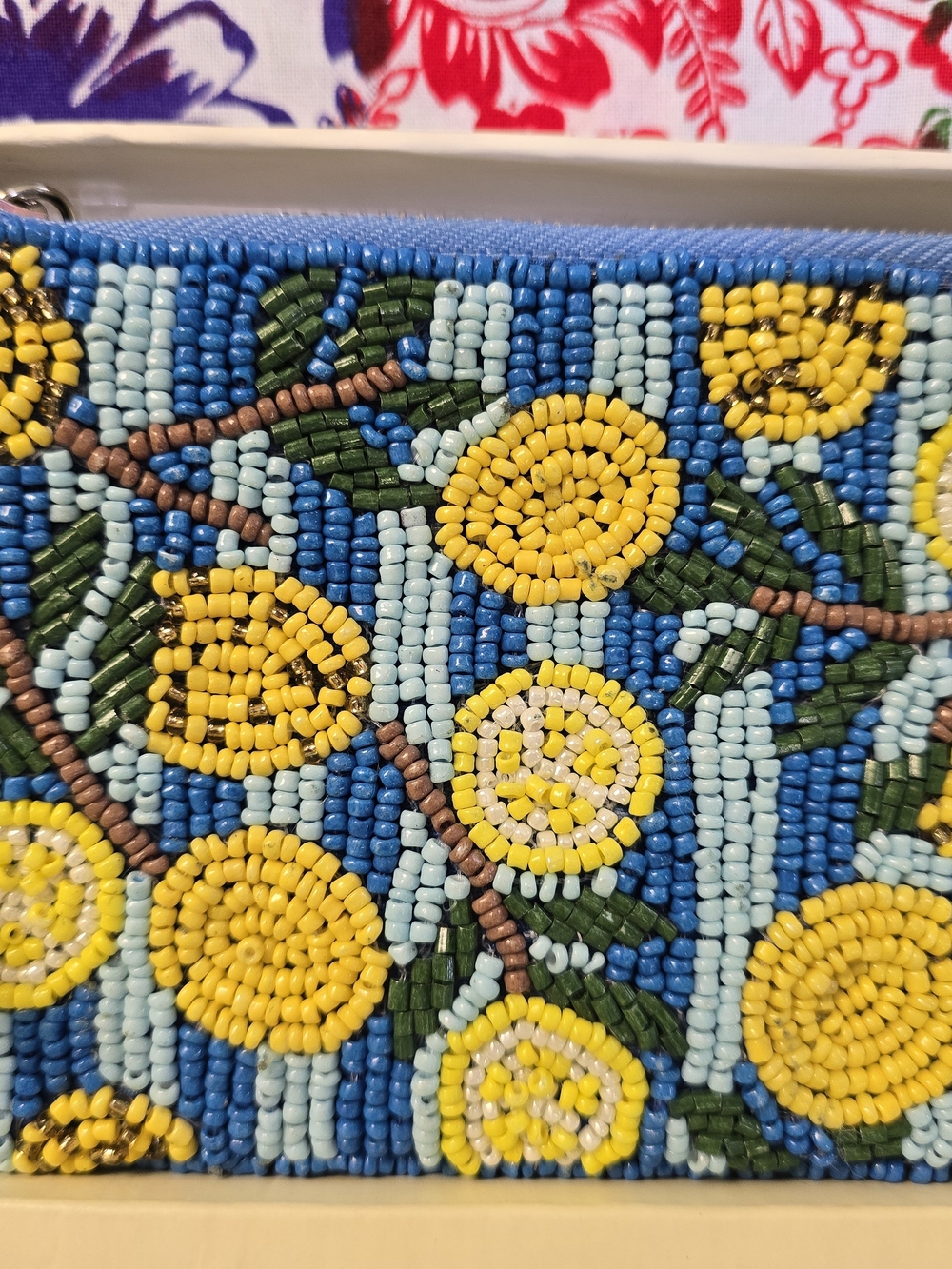 Sol and Mer Blue Lemon Beaded Pouch Set Wallet Charm Viral TikTok New Bag Purse - Picture 3 of 5